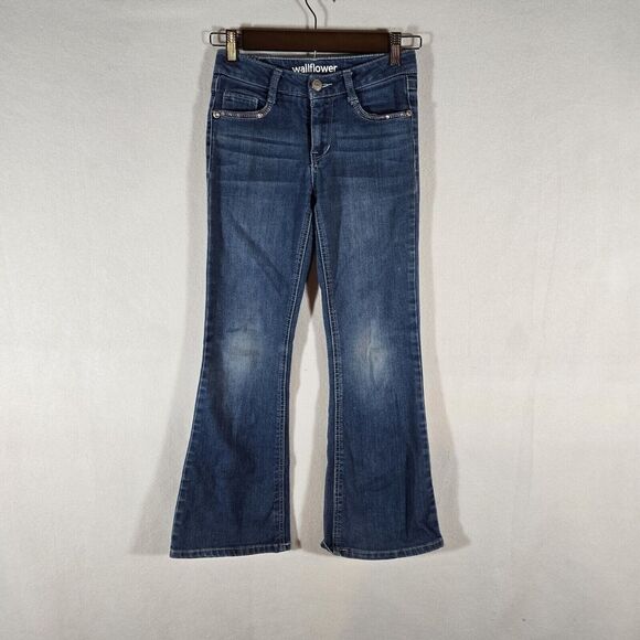 Wallflower Jeans Girls Size 10 Jeggings Low Rise Denim Color Blue - Picture 1 of 12
